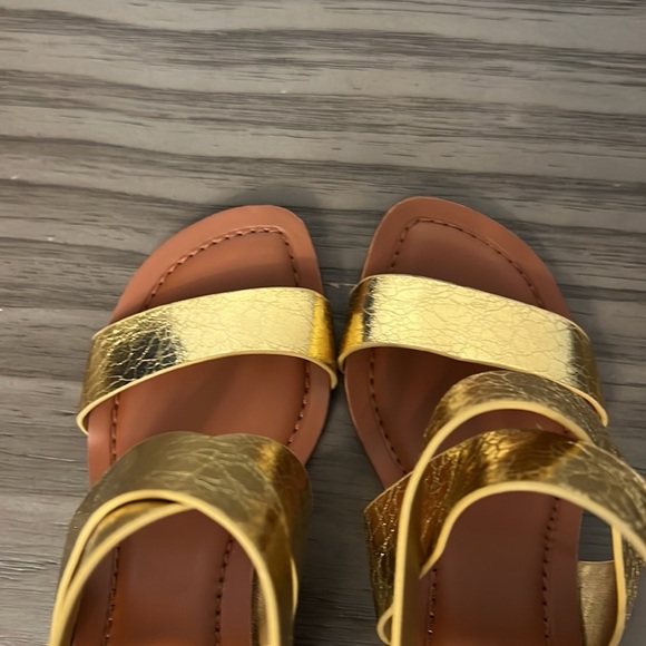 FRANCO SARTO GOLD STRAPPY CHUNKY HEELS 6 - Picture 13 of 16